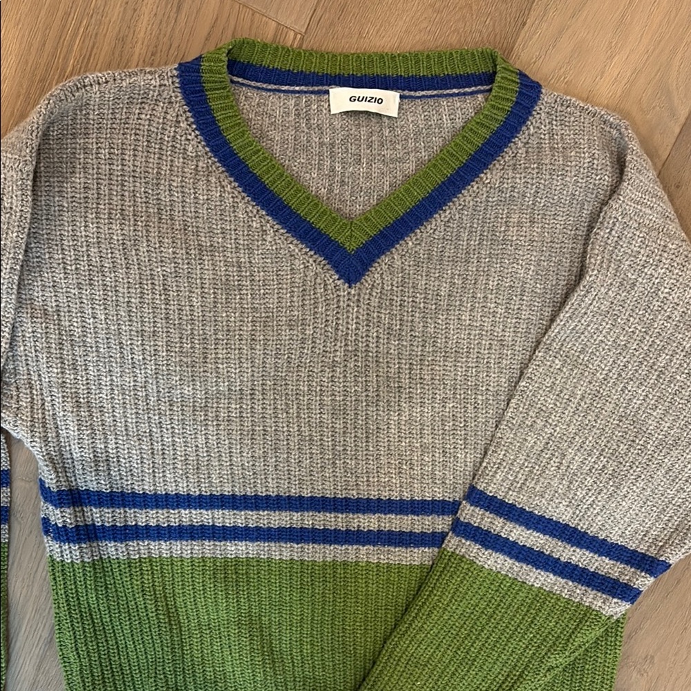 Danielle Guizio Striped V-Neck Sweater - Picture 5 of 6